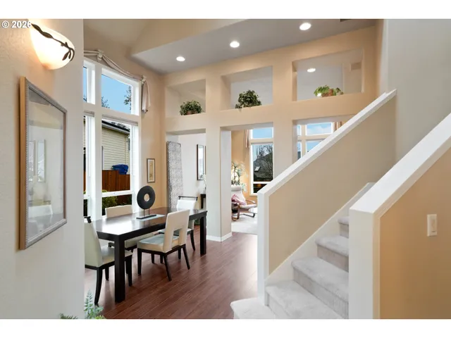 a workspace with furniture and wooden floor