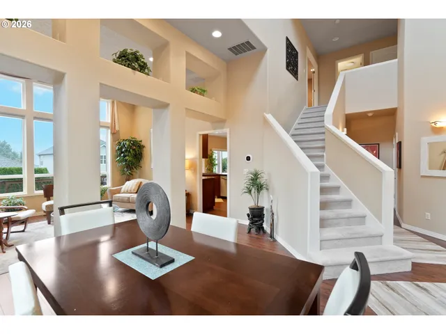 a view of living room and dining room