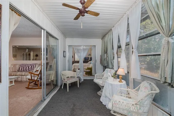 a living room with furniture