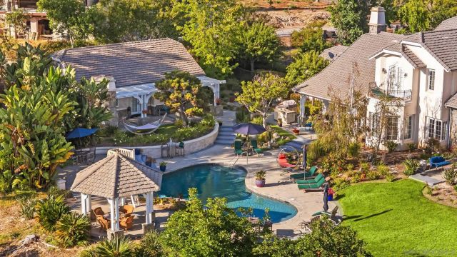 an aerial view of a house