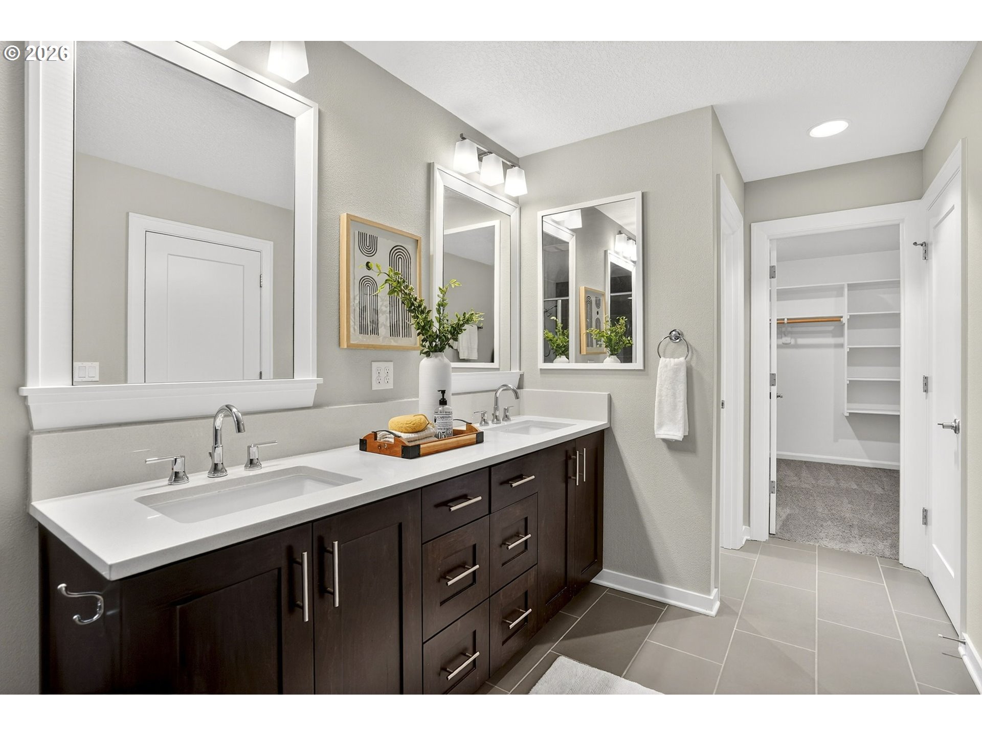 6123 Northeast 34th Avenue Portland, OR 97211 - Photo 29 of 42 a bathroom with a sink double vanity and a mirror