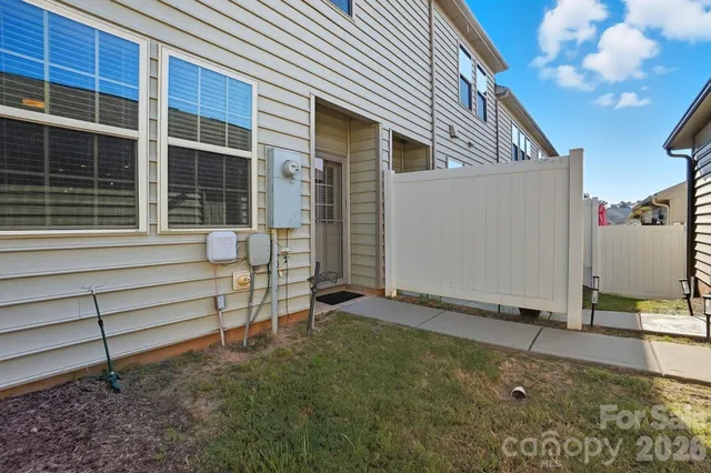 a front view of a house with a door
