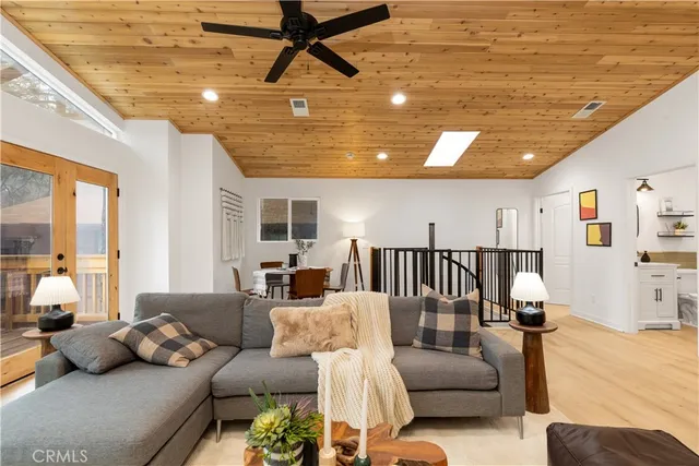 a living room with furniture