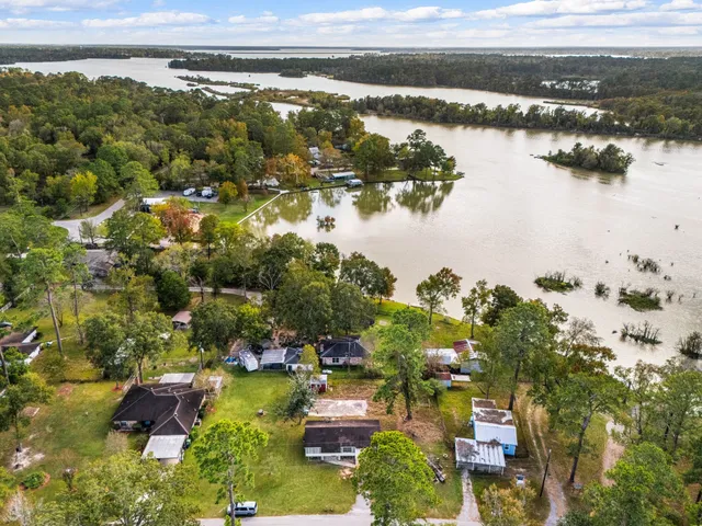 a view of city and green space