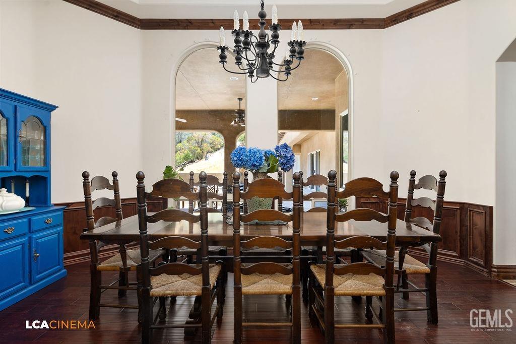 Undisclosed Address Keene, CA 93531 - Photo 8 of 46 a view of a dining room with furniture and chandelier
