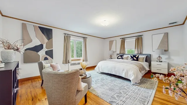 a bed room with a bed and a couch