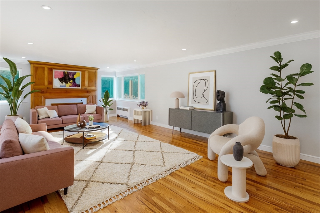 36 Lorna Road, Unit SF Newton, MA 02459 - Photo 25 of 25 a living room with furniture flowerpot and wooden floor