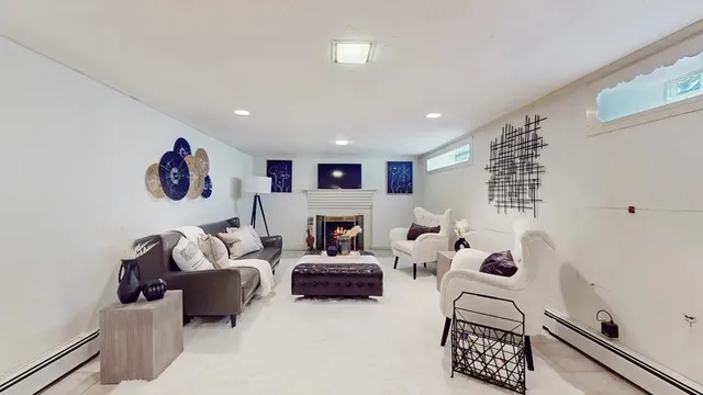a living room with furniture