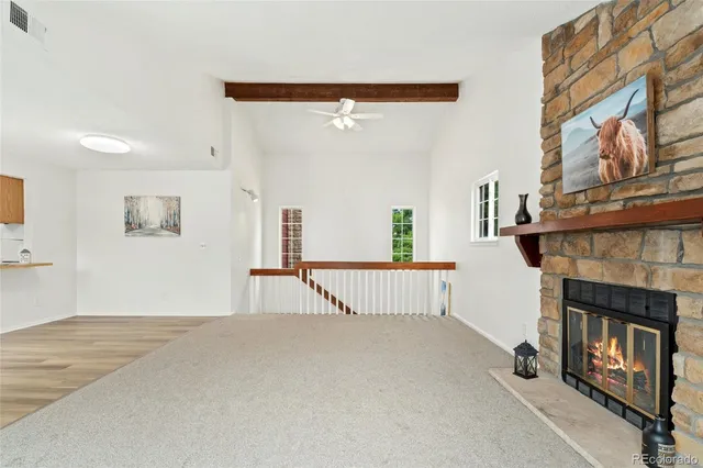 a view of a livingroom with furniture and window