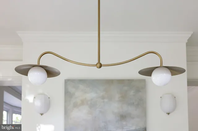 a close view of light fixtures and entryway