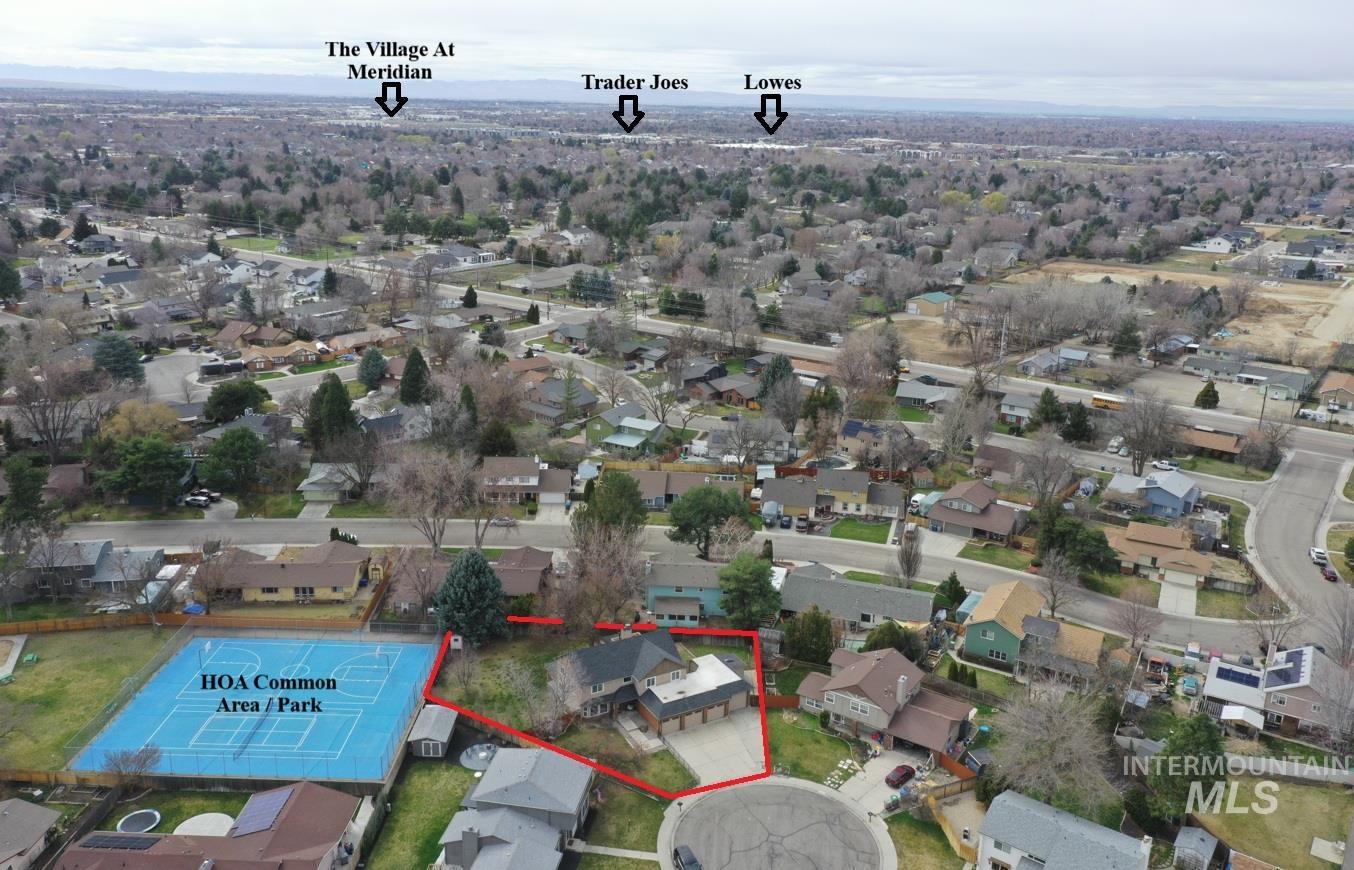 4297 Nystrom Way Boise, ID 83713 - Photo 43 of 50 Aerial view of residential area featuring property parcel outlined