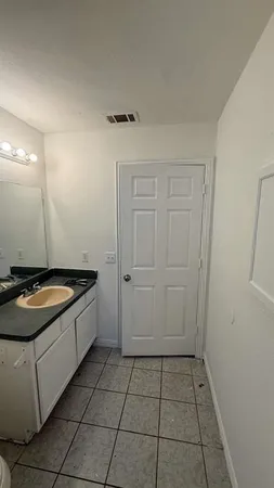 a room with washing machine