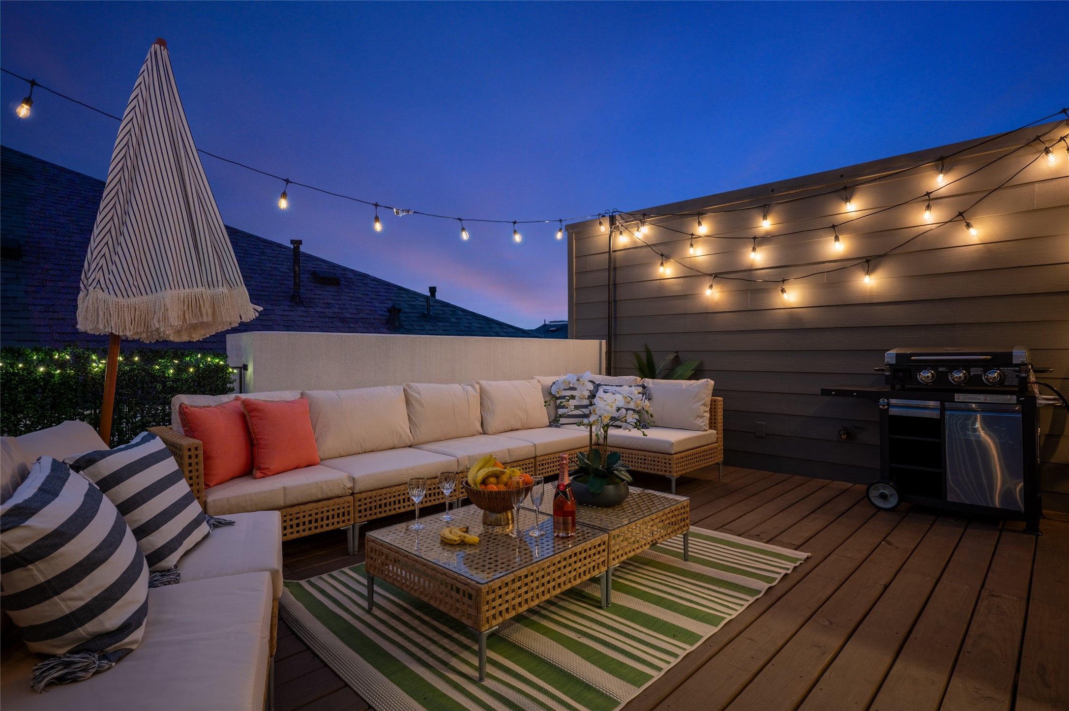 915 Thompson Street Houston, TX 77007 - Photo 18 of 42 a outdoor living space with furniture and a rug