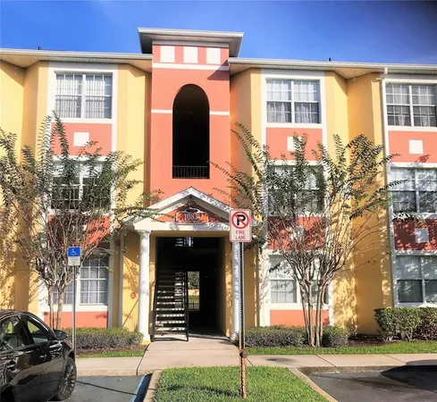 a front view of a building with street view