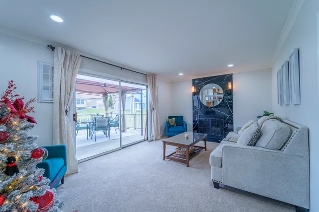 a living room with furniture