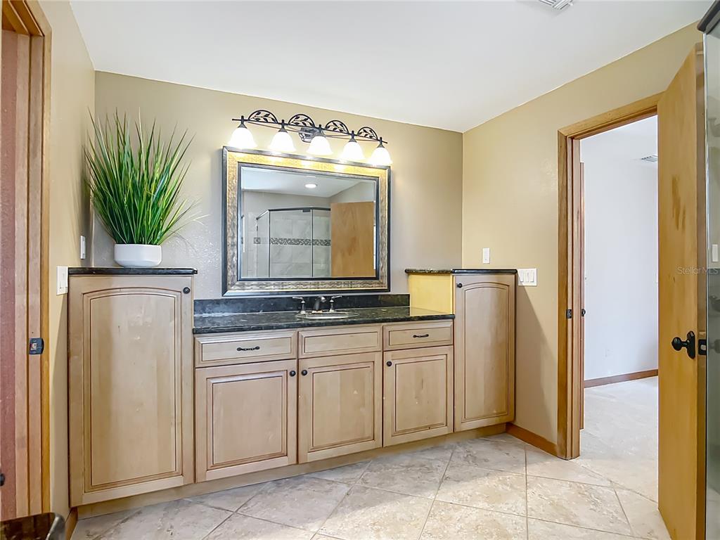 4661 Southwest 7th Avenue Road Ocala, FL 34471 - Photo 55 of 94 a bathroom with a granite countertop sink and a mirror