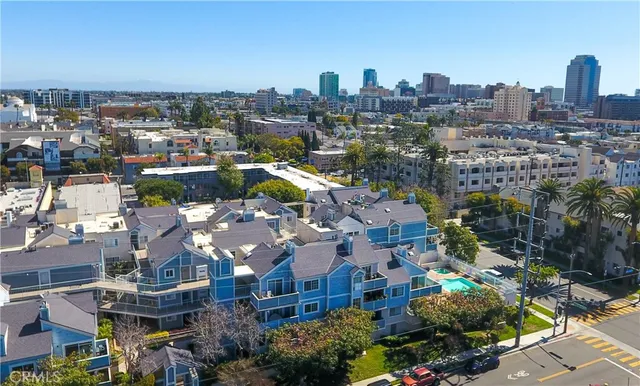 a view of a city with tall buildings