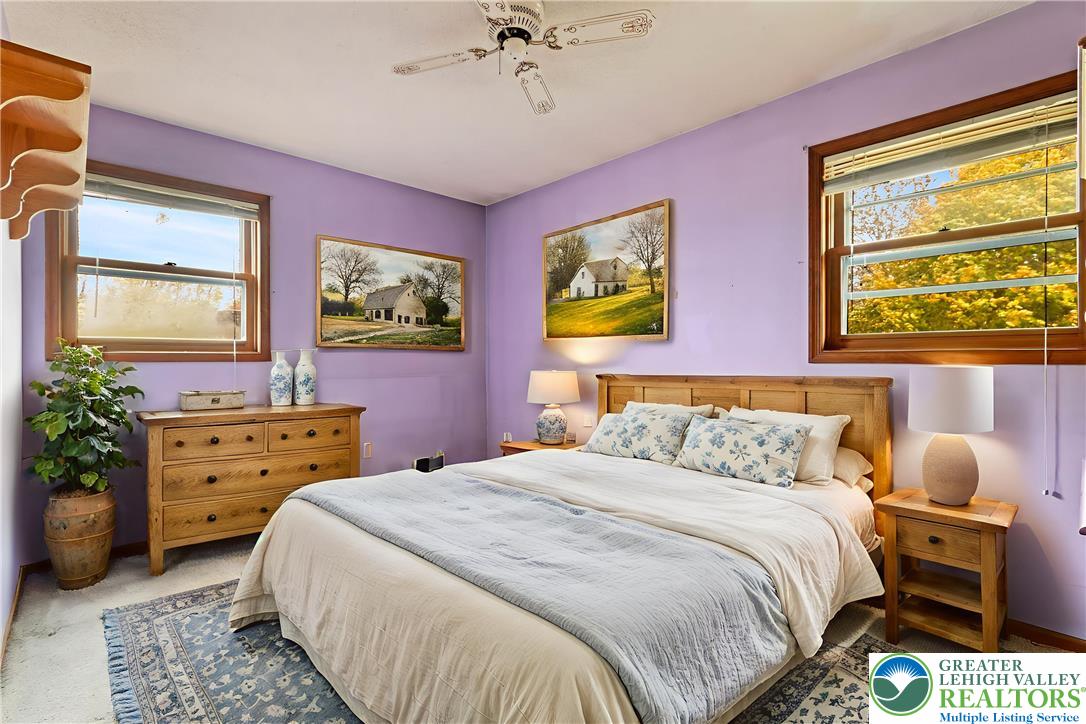 228 Cherry Hill Road Nazareth, PA 18064 - Photo 30 of 51 a bedroom with a bed and a chandelier