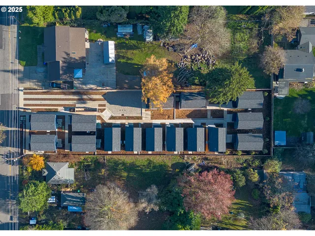 a aerial view of a house with a balcony