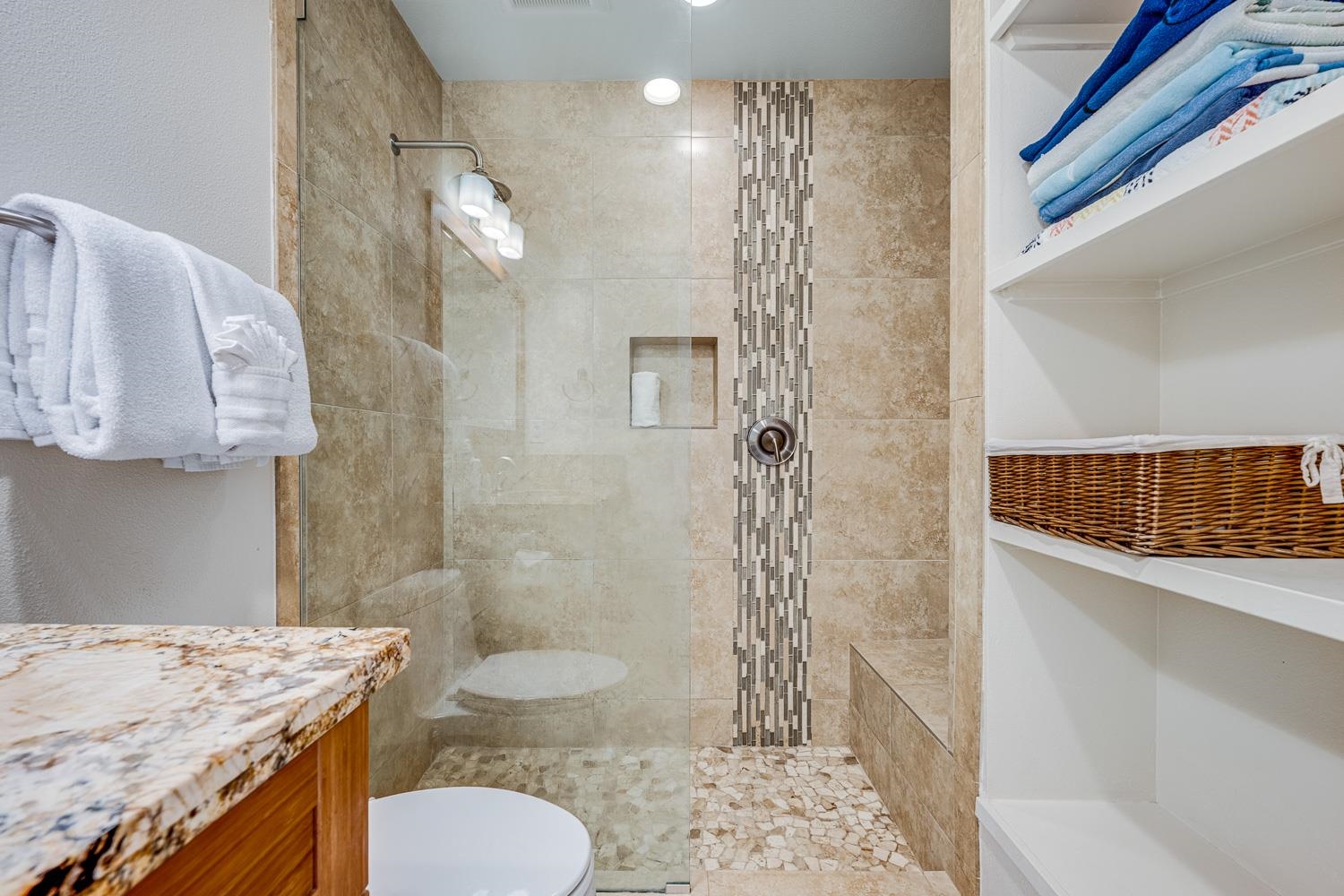 2777 South Kihei Road, Unit J214 Kihei, HI 96753 - Photo 26 of 46 a bathroom with a granite countertop sink toilet and shower