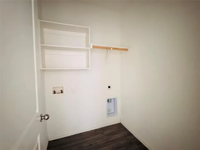 a view of small space with wooden floor