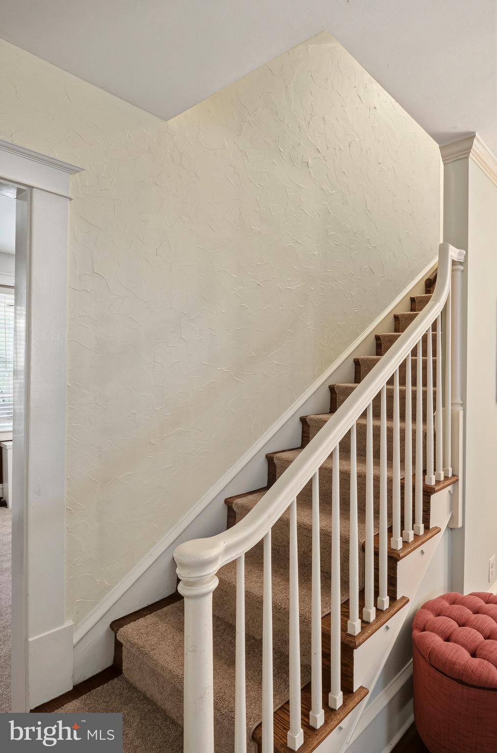 5952 Old Washington Road Elkridge, MD 21075 - Photo 18 of 43 a view of staircase with railing and white walls
