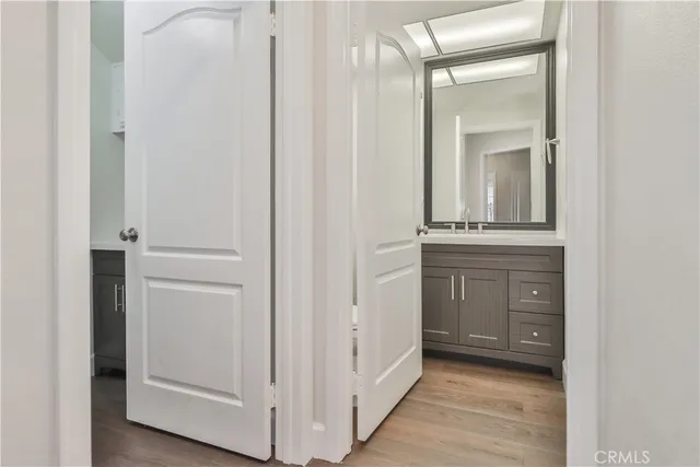 a view of entryway with wooden floor