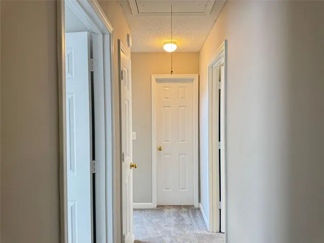 a view of a bathroom with a shower and a sink