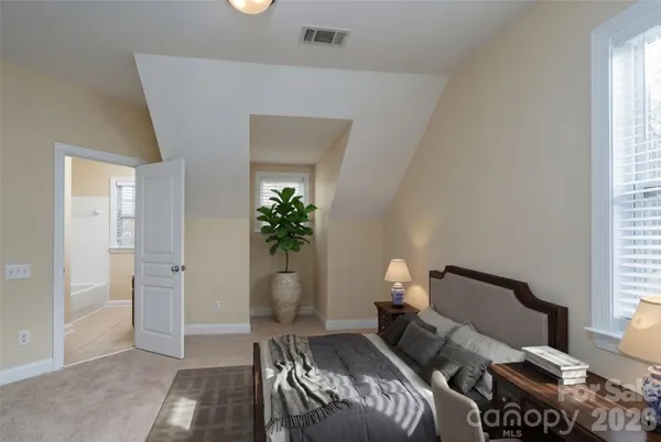 an aerial view of a house
