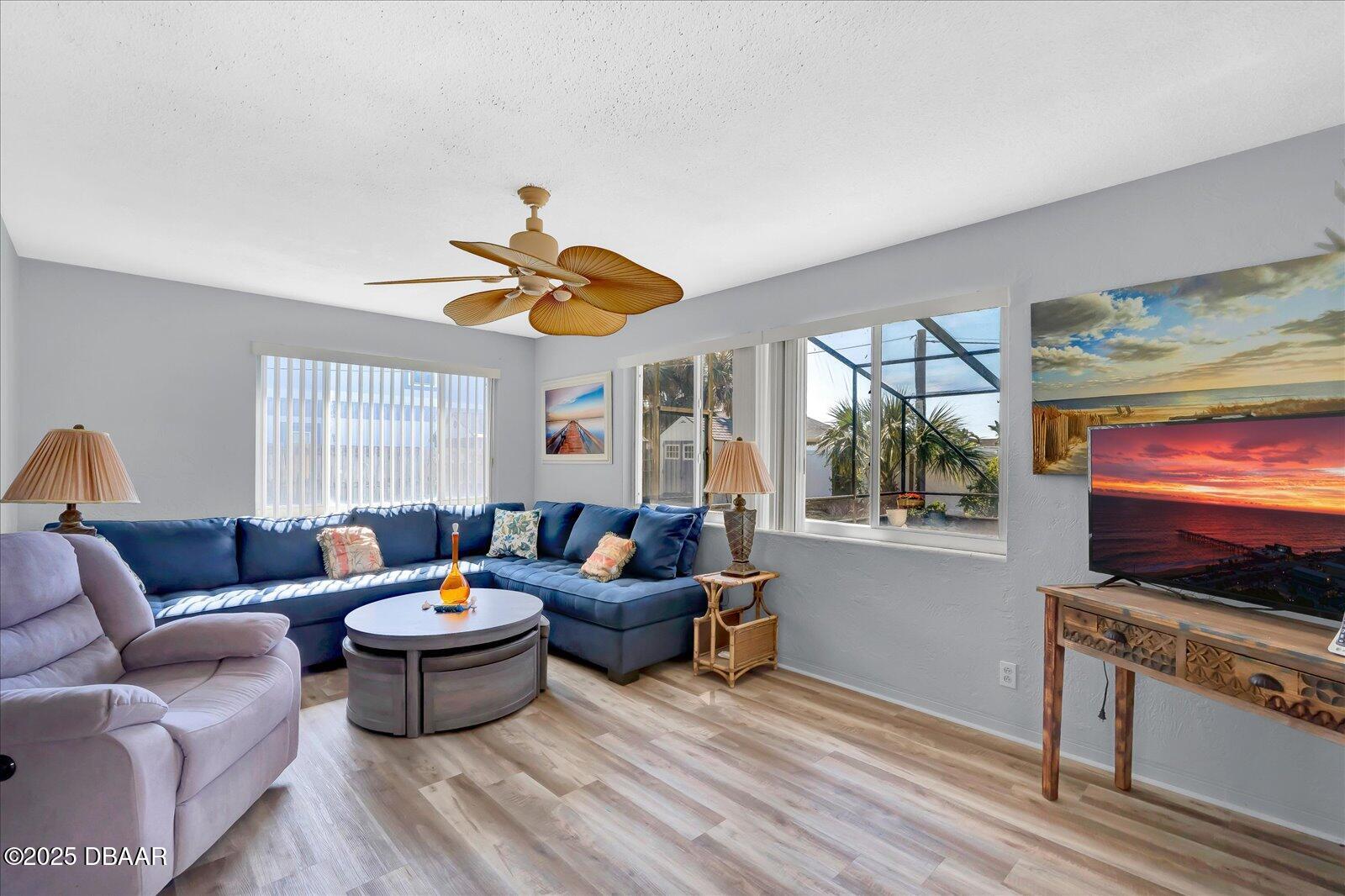 34 Dolphin Avenue Ormond Beach, FL 32176 - Photo 24 of 52 a living room with furniture and a flat screen tv