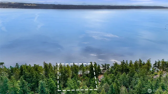 a view of a lake and a yard