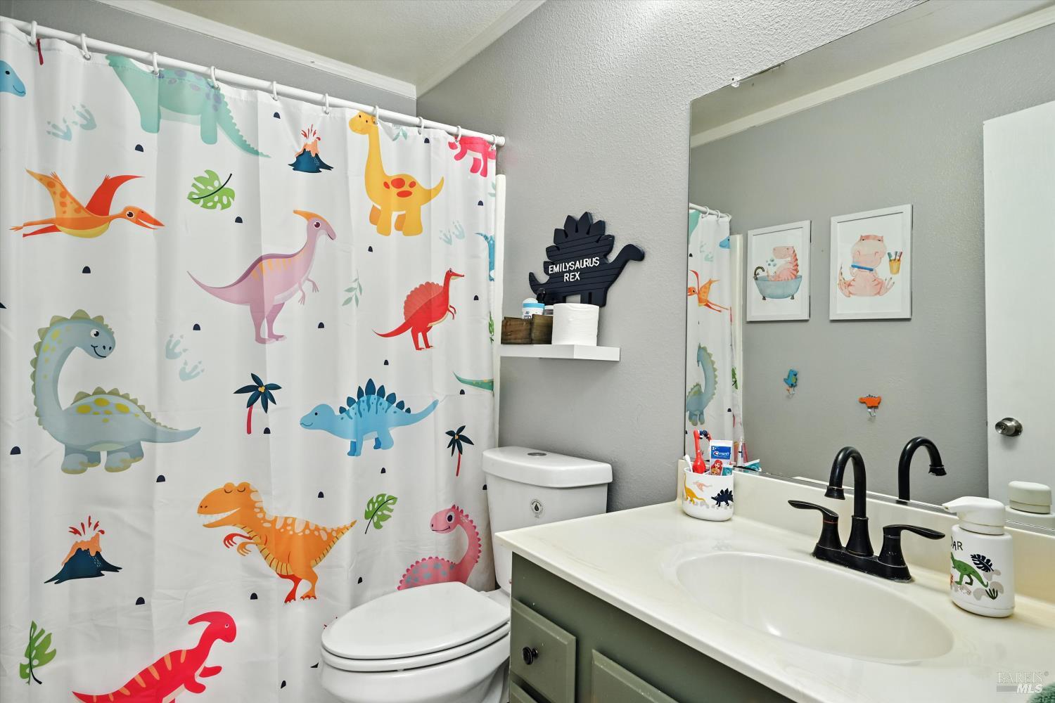 27 Fredrick Drive Rohnert Park, CA 94928 - Photo 16 of 26 a bathroom with a sink a toilet and a curtain