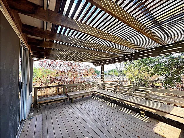 wooden floor with a large window