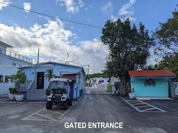 a view of a yard with plants and trees