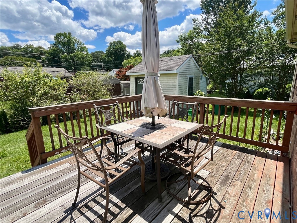 3911 Sunburst Road Henrico, VA 23294 - Photo 23 of 27 a view of a chairs and table on the deck
