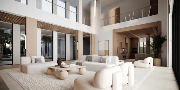 a view of a patio with couches a table and chairs