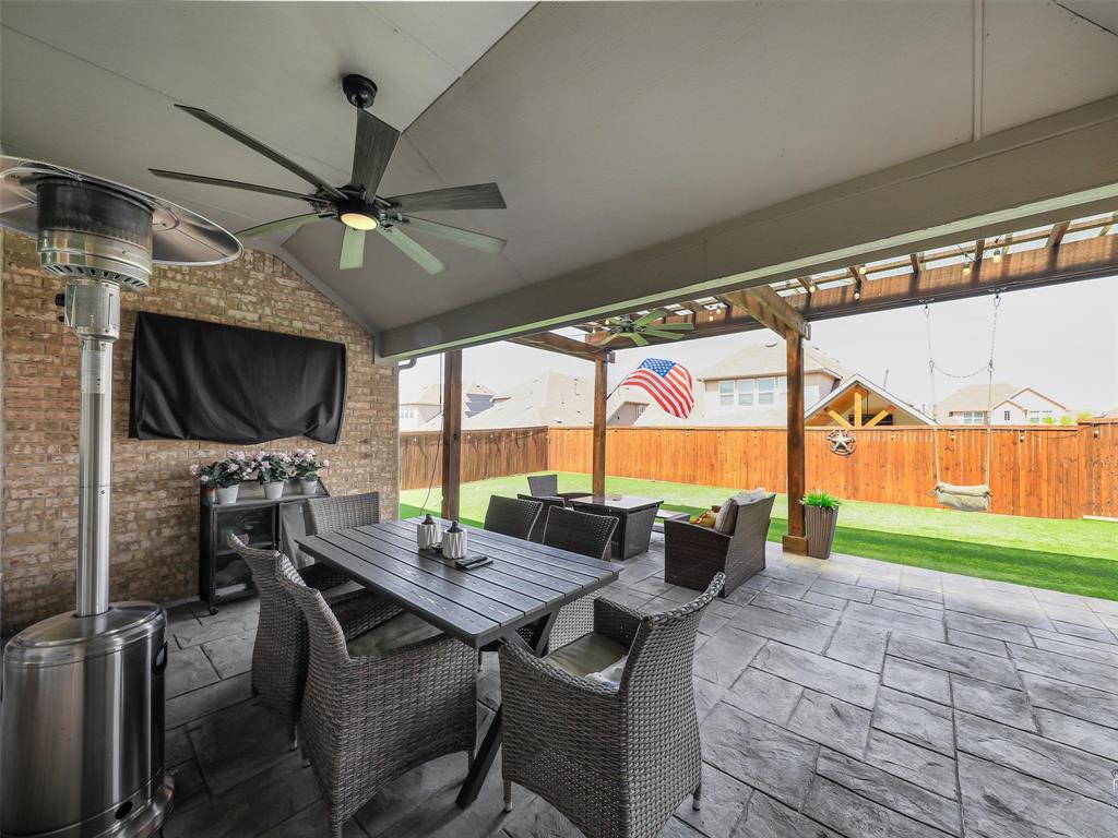 2809 Ranger Lane Aubrey, TX 76227 - Photo 32 of 34 Outdoor Living on this Beautifully Done Enlarged Patio with Extended Gazebo and Plenty of Space for Entertaining and Relaxing