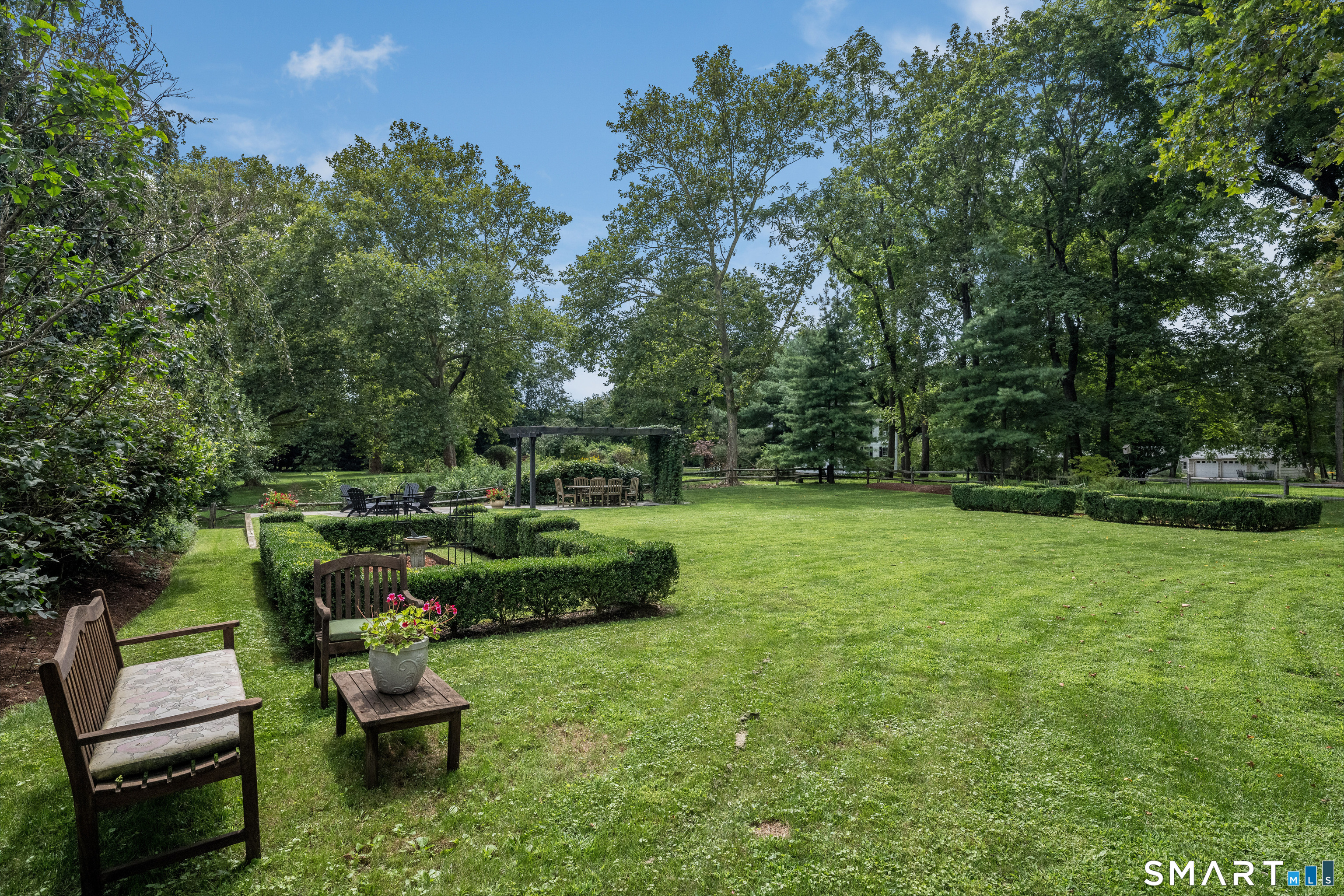 63 Broad Street Guilford, CT 06437 - Photo 30 of 40 a view of backyard with seating area and green space