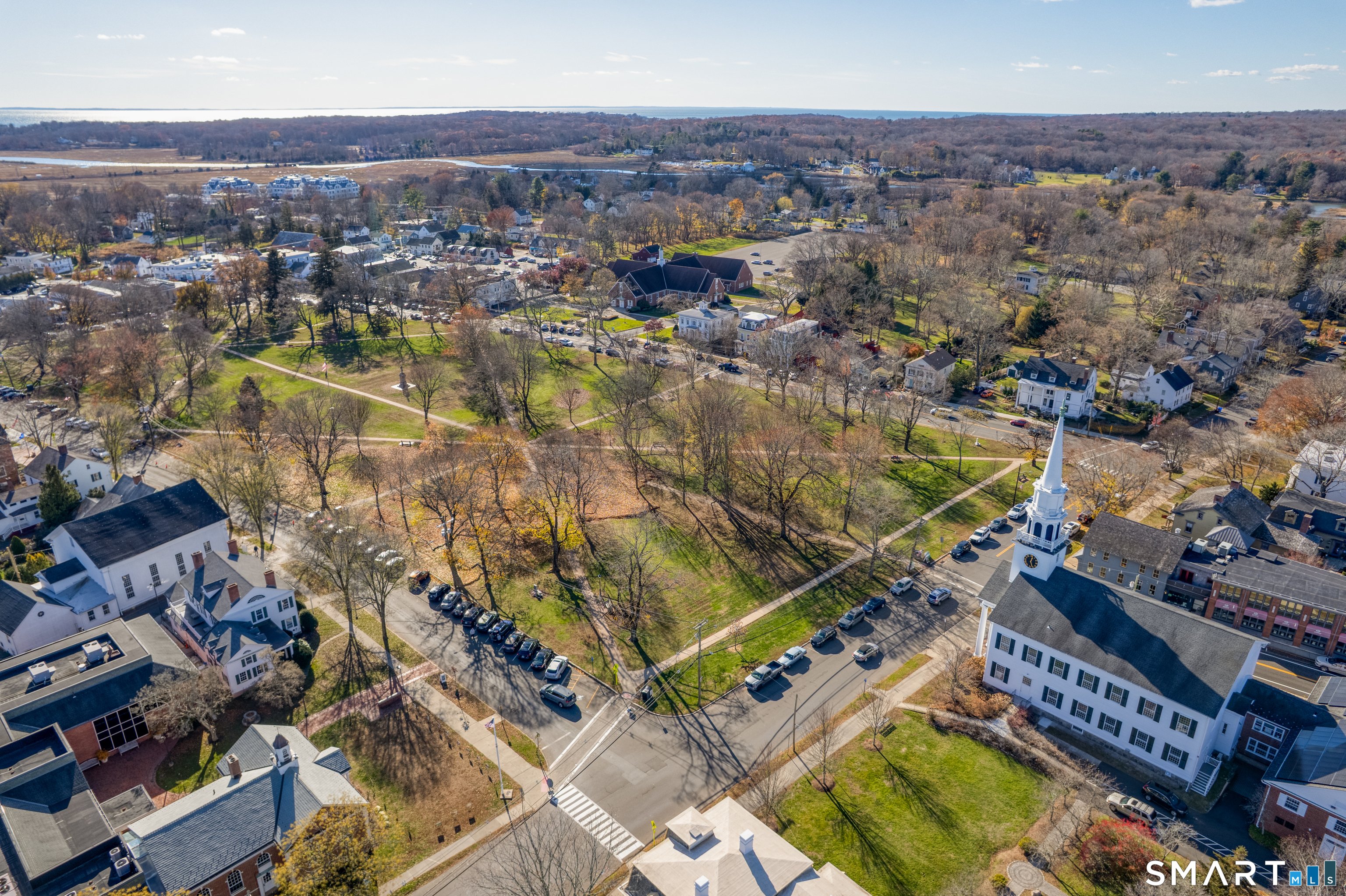 63 Broad Street Guilford, CT 06437 - Photo 38 of 40 an aerial view of residential houses with outdoor space