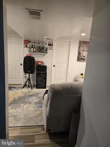 a bedroom with a bed and furniture