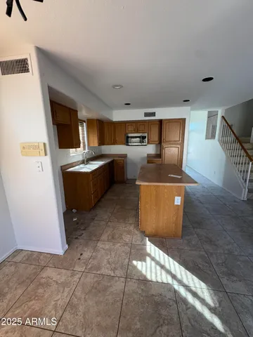 a living room with a couch and a table