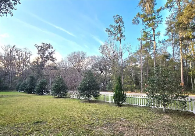 a view of a backyard