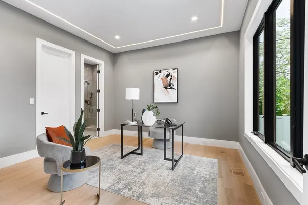 a living room with furniture