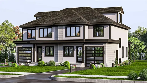 a front view of a house and garden