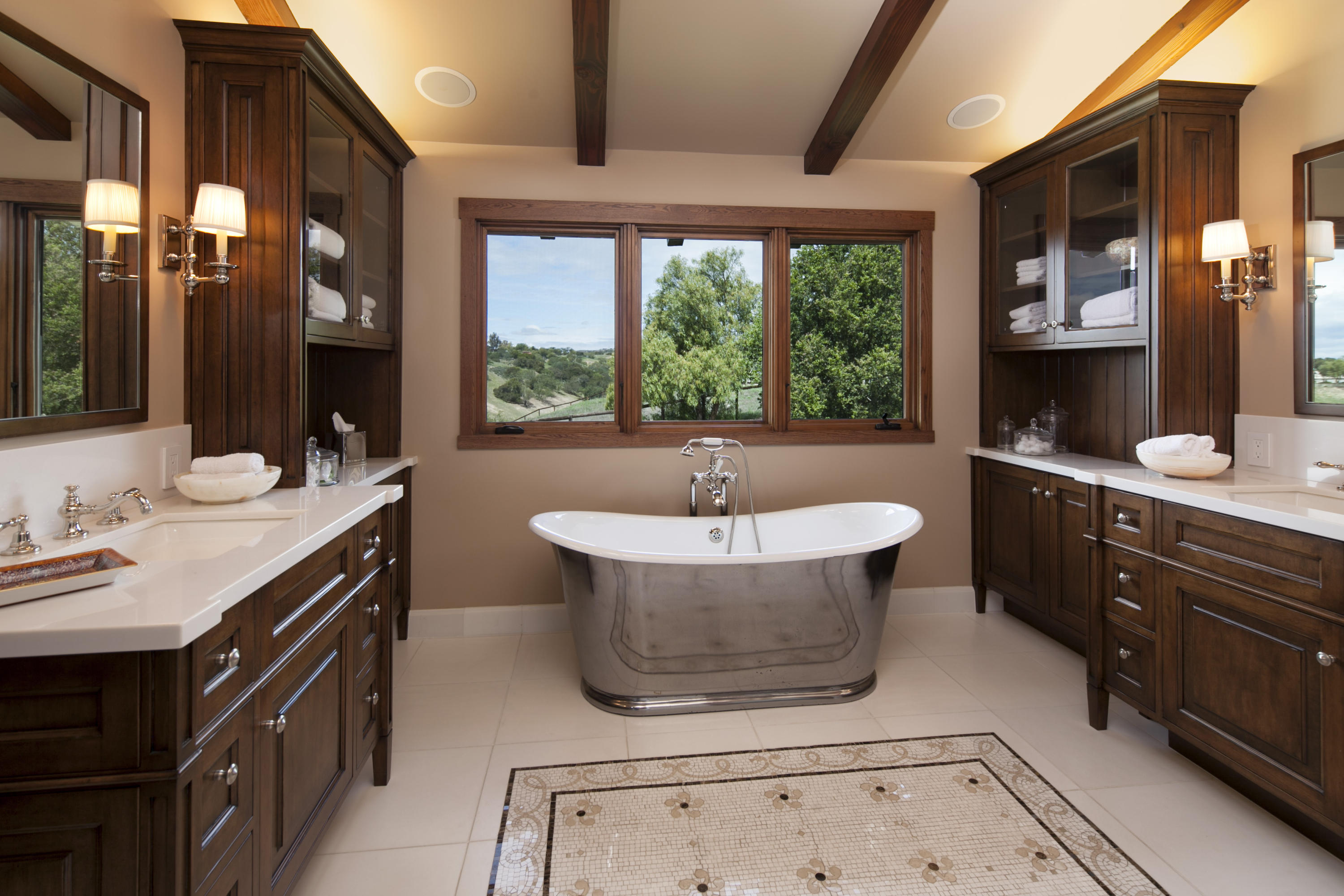 2905 Roundup Road Santa Ynez, CA 93460 - Photo 23 of 34 a kitchen with stainless steel appliances granite countertop a sink a stove and a wooden floors