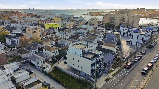 a view of a city with tall buildings