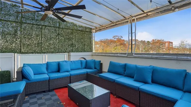 a view of a couch in the living room