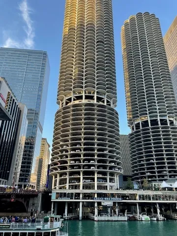 a front view of a building with glass windows