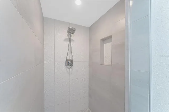 a bathroom with a shower