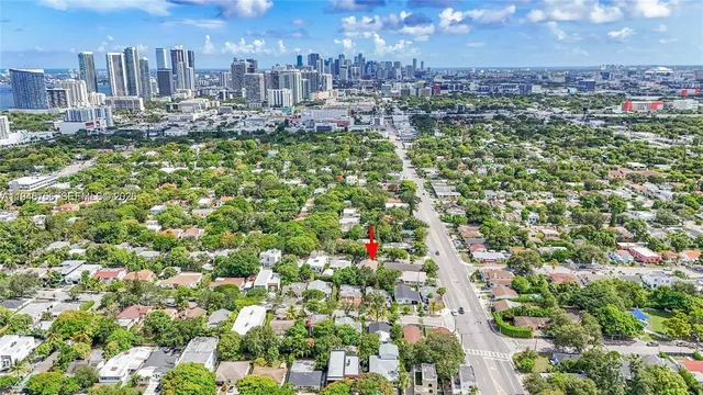 a view of a city with tall buildings